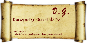 Doszpoly Gusztáv névjegykártya