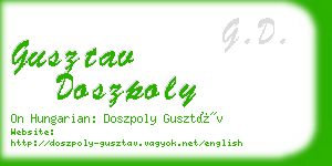gusztav doszpoly business card